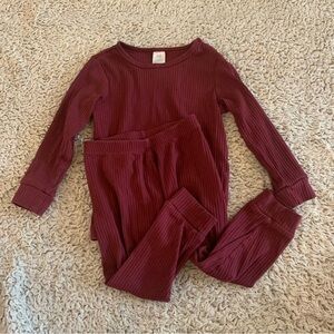 H&M Maroon Ribbed Knit Set